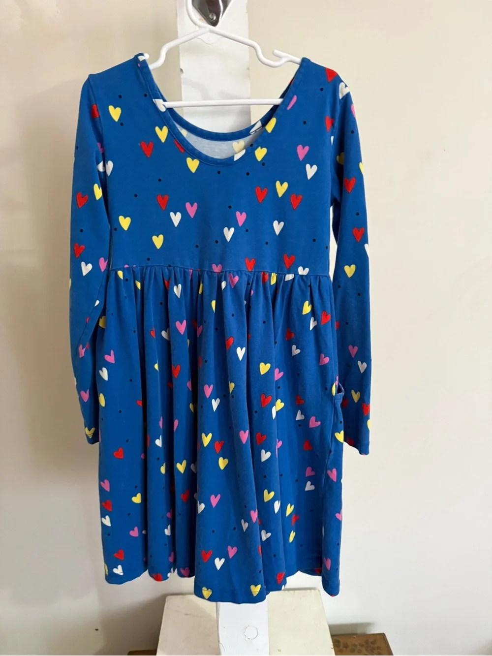 Hanna Andersson Mini Hearts On Blue Skater Dress